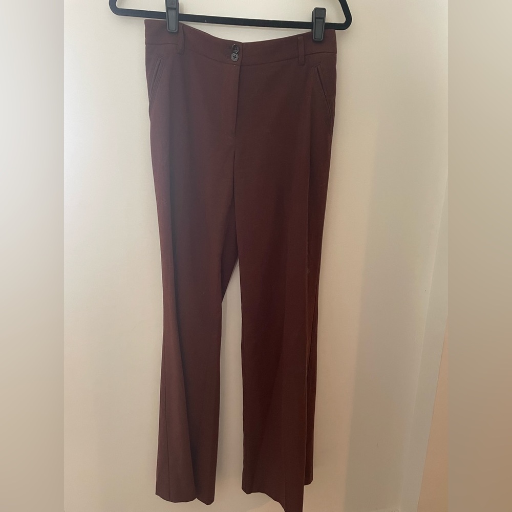 Anthropologie burgundy wool trousers